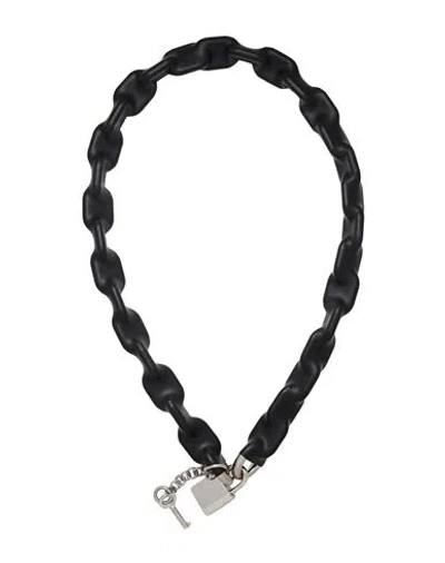 Mm6 Maison Margiela Woman Necklace Black Size - Metal, Plastic
