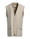 Mm6 Maison Margiela Woman Blazer Beige Size M Polyester, Wool In Beige