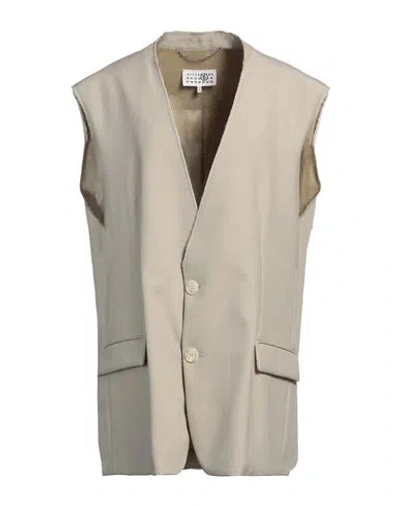 Mm6 Maison Margiela Woman Blazer Beige Size M Polyester, Wool