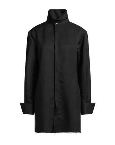 Mm6 Maison Margiela Woman Overcoat & Trench Coat Black Size 10 Polyester