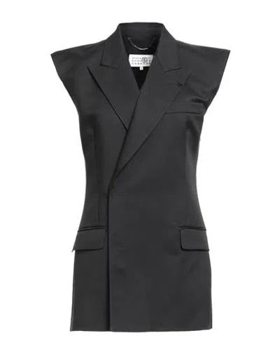 Mm6 Maison Margiela Woman Overcoat & Trench Coat Black Size 4 Polyester