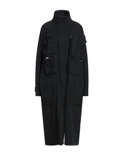Mm6 Maison Margiela Woman Overcoat & Trench Coat Black Size L Cotton