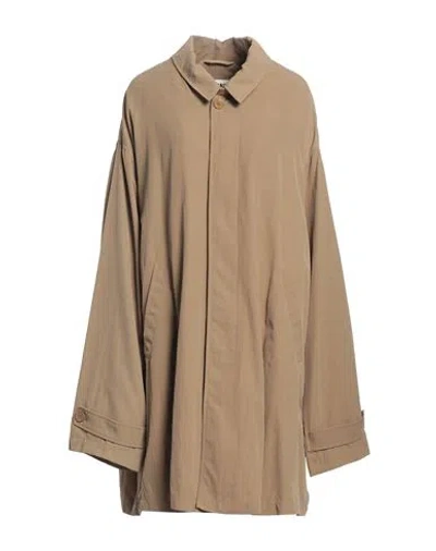Mm6 Maison Margiela Woman Overcoat & Trench Coat Camel Size 4 Polyamide In Beige