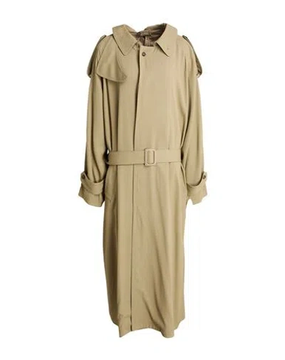 Mm6 Maison Margiela Woman Overcoat & Trench Coat Khaki Size 4 Viscose In Brown
