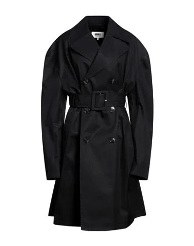 Mm6 Maison Margiela Woman Overcoat Black Size S Cotton