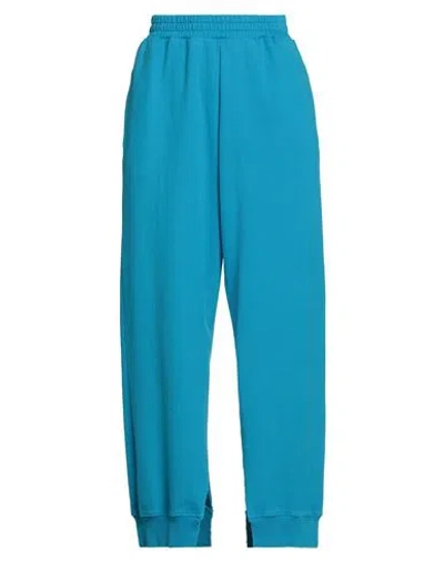 Mm6 Maison Margiela Woman Pants Azure Size S Cotton, Elastane In Blue