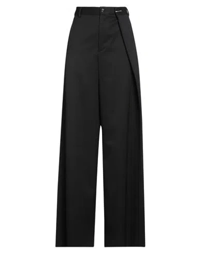 Mm6 Maison Margiela Woman Pants Black Size 8 Polyester, Virgin Wool, Elastane