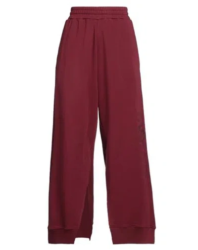 Mm6 Maison Margiela Woman Pants Burgundy Size M Cotton, Polyester In Red