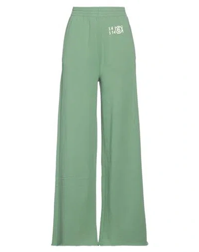 Mm6 Maison Margiela Woman Pants Green Size Xxl Cotton