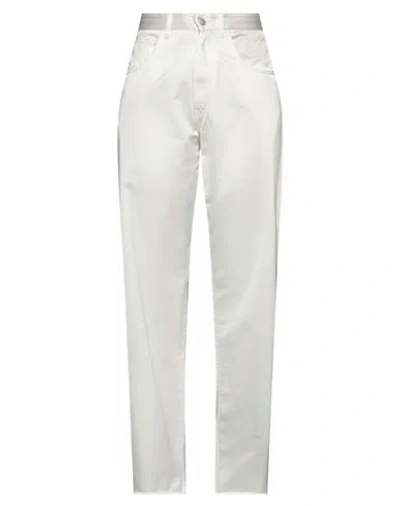 Mm6 Maison Margiela Woman Pants Ivory Size 32 Cotton, Polyester In White