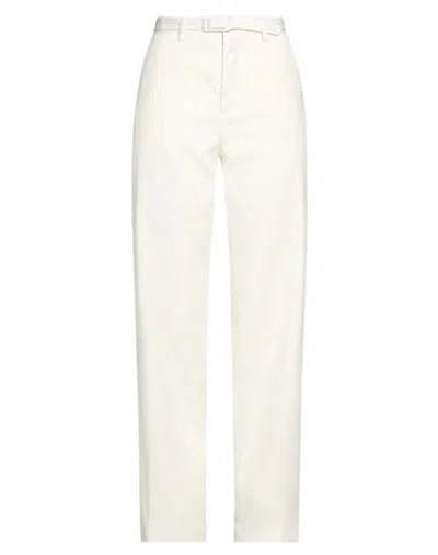 Mm6 Maison Margiela Woman Pants Ivory Size 6 Polyester, Virgin Wool, Elastane In White