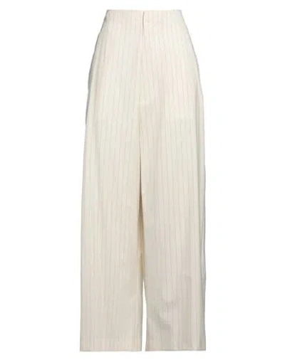 Mm6 Maison Margiela Woman Pants Ivory Size 6 Polyester, Viscose, Elastane In White