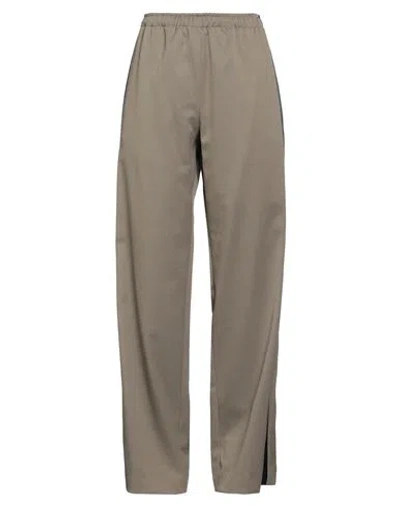 Mm6 Maison Margiela Woman Pants Khaki Size 6 Polyester, Virgin Wool, Elastane In Gray