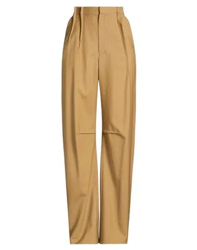 Mm6 Maison Margiela Woman Pants Khaki Size 8 Virgin Wool In Nude