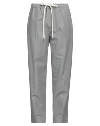 Mm6 Maison Margiela Woman Pants Light Grey Size 8 Cotton, Silk