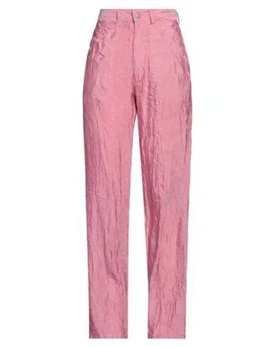 Mm6 Maison Margiela Woman Pants Pink Size 10 Polyester, Polyamide