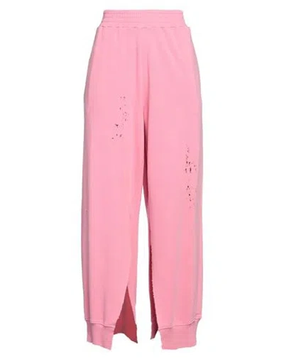 Mm6 Maison Margiela Woman Pants Pink Size S Cotton, Polyester
