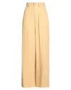 Mm6 Maison Margiela Yellow Fluid Viscose Twill 5 Pocket Trousers In Nude