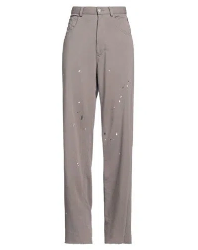 Mm6 Maison Margiela Woman Pants Taupe Size M Cotton, Polyester In Grey