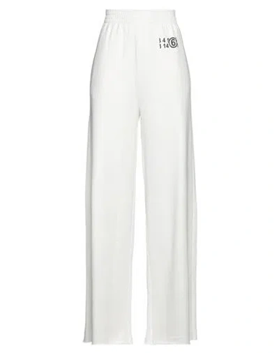 Mm6 Maison Margiela Woman Pants White Size Xl Cotton