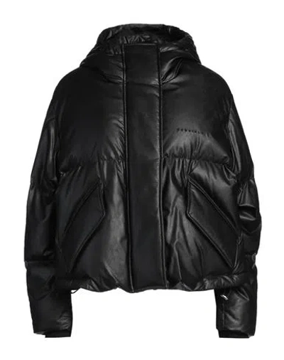 Mm6 Maison Margiela Woman Puffer Black Size L Viscose, Polyurethane, Acrylic, Virgin Wool