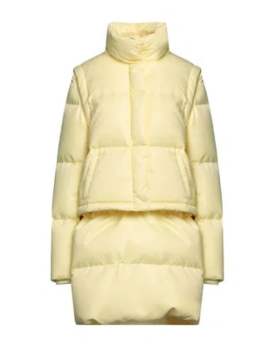 Mm6 Maison Margiela Minimal Solidcolour Longsleeve Down Coat In Yellow