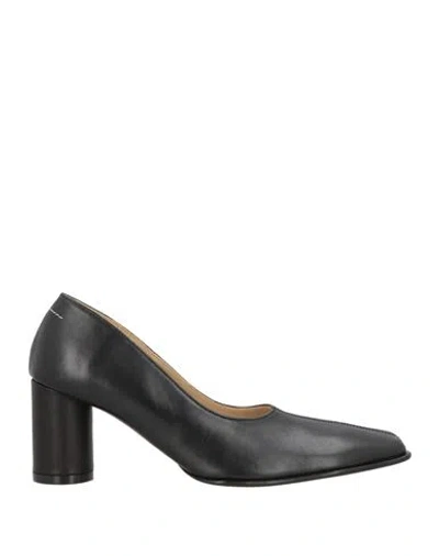 Mm6 Maison Margiela Woman Pumps Black Size 8 Leather