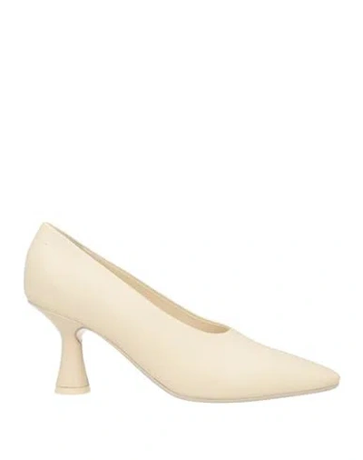 Mm6 Maison Margiela Woman Pumps Cream Size 10 Soft Leather In White