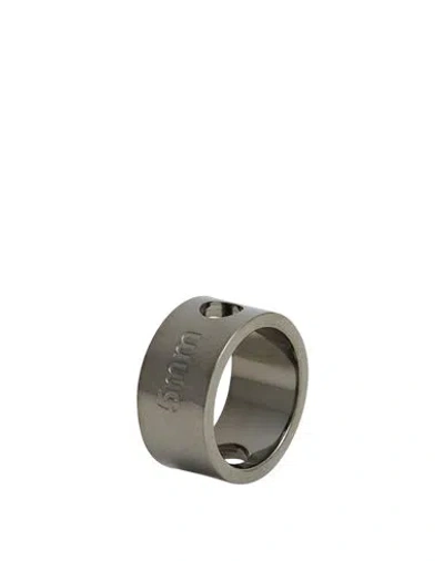 Mm6 Maison Margiela Woman Ring Charcoal Size 6 Metal In Black
