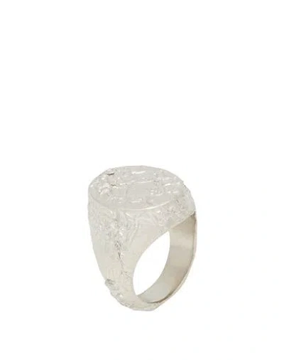 Mm6 Maison Margiela Woman Ring Silver Size 6 Brass