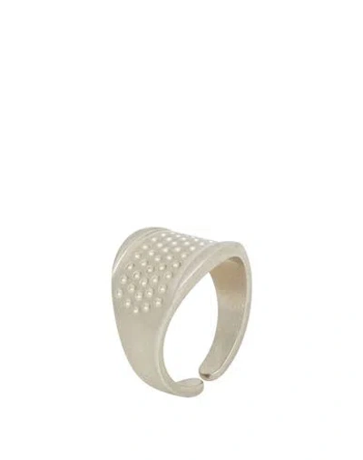 Mm6 Maison Margiela Woman Ring Silver Size 6 Brass In Metallic