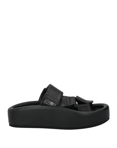 Mm6 Maison Margiela Woman Sandals Black Size 6 Leather