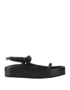 MM6 MAISON MARGIELA MM6 MAISON MARGIELA WOMAN SANDALS BLACK SIZE 8 LEATHER