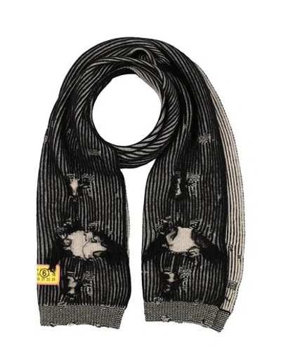 Mm6 Maison Margiela Woman Scarf Charcoal Size - Wool, Polyamide In Gray