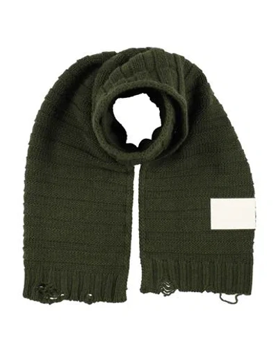 Mm6 Maison Margiela Woman Scarf Military Green Size - Acrylic, Virgin Wool
