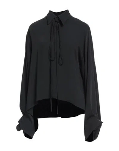 Mm6 Maison Margiela Woman Shirt Black Size 6 Polyester