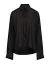 Mm6 Maison Margiela Woman Shirt Black Size 8 Cotton