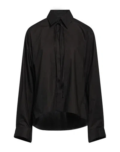Mm6 Maison Margiela Woman Shirt Black Size 8 Cotton