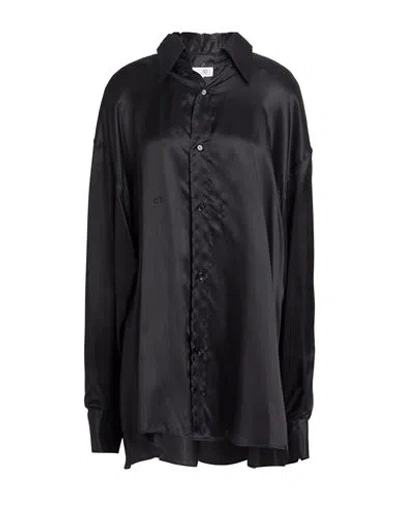 Mm6 Maison Margiela Woman Shirt Black Size 8 Viscose