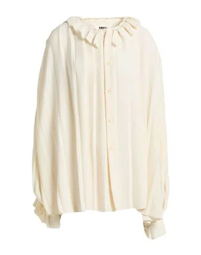 Mm6 Maison Margiela Woman Shirt Cream Size 4 Polyester In Neutral