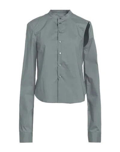 Mm6 Maison Margiela Woman Shirt Grey Size 8 Cotton