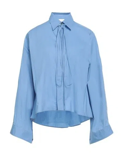 Mm6 Maison Margiela Woman Shirt Light Blue Size 2 Cotton