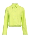 Mm6 Maison Margiela Woman Shirt Lime Green Size 8 Cotton In Green