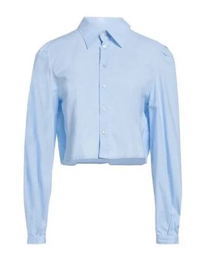 Mm6 Maison Margiela Woman Shirt Sky Blue Size 6 Cotton In Multi