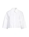 Mm6 Maison Margiela Cropped Shirt With Chest Pocket And Long Sleeves In White