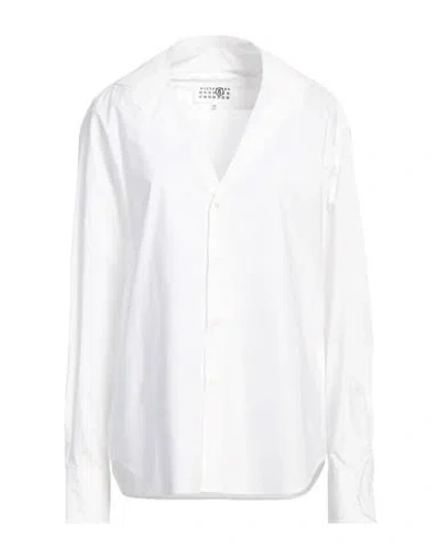 Mm6 Maison Margiela Woman Shirt White Size 8 Cotton
