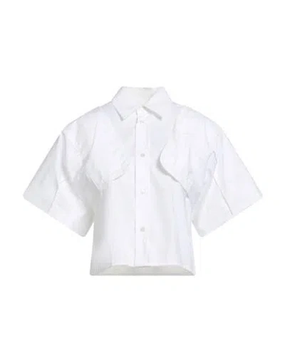 Mm6 Maison Margiela Woman Shirt White Size 8 Cotton