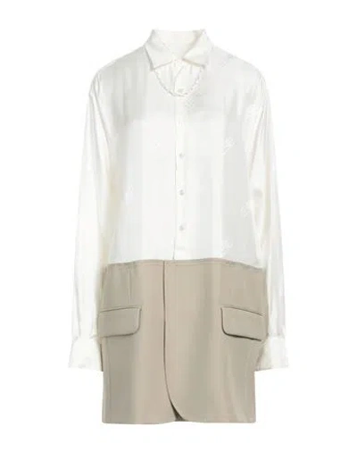 Mm6 Maison Margiela Woman Shirt White Size M Viscose, Polyester, Wool