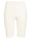 Mm6 Maison Margiela Woman Shorts & Bermuda Shorts Ivory Size 6 Polyester, Elastane, Polyurethane Coa In White