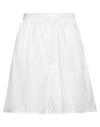 Mm6 Maison Margiela Woman Shorts & Bermuda Shorts White Size M Cotton